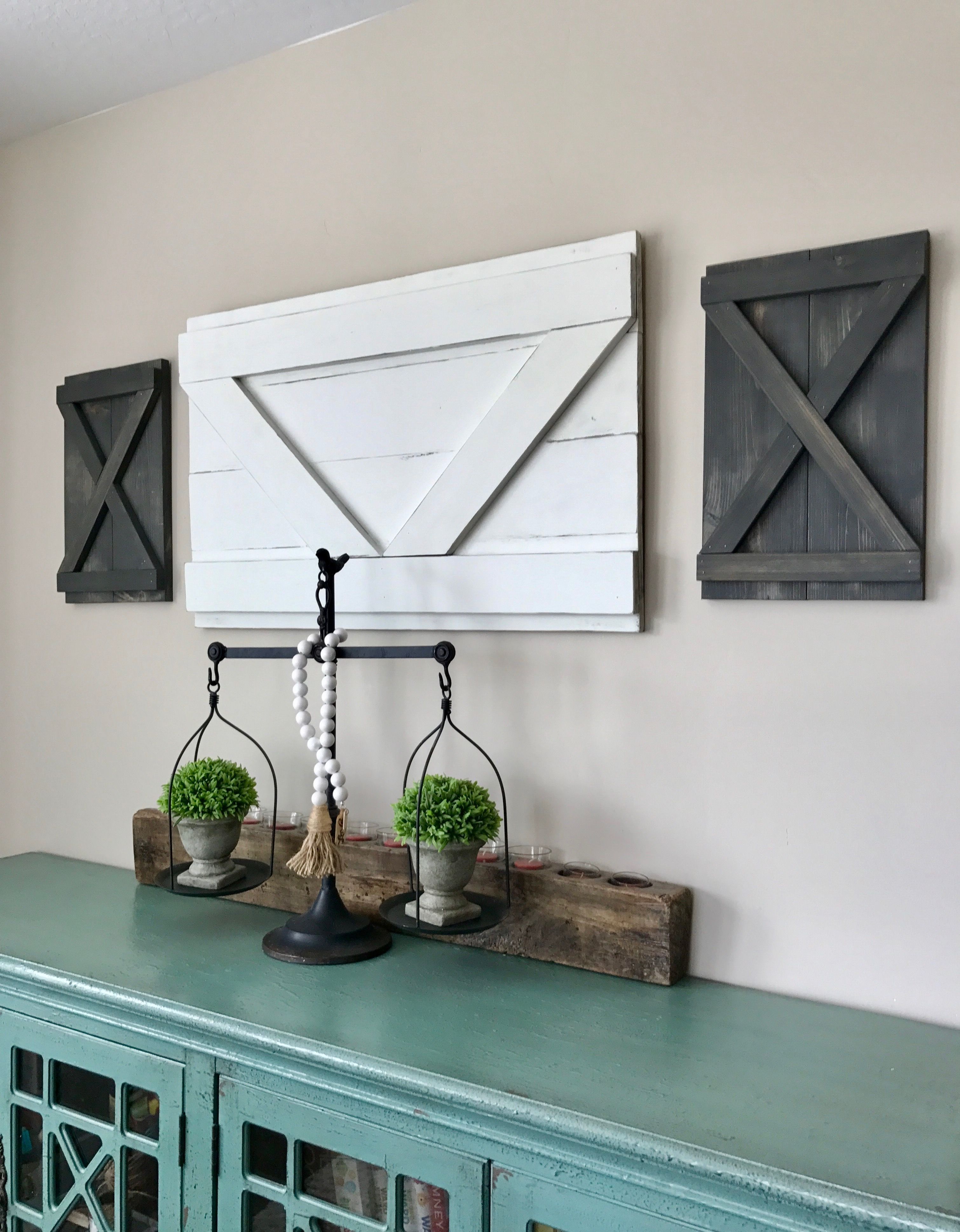 Extra Large Decorative Wood Shutter. Rustic Wall Decor (View 16 of 20)