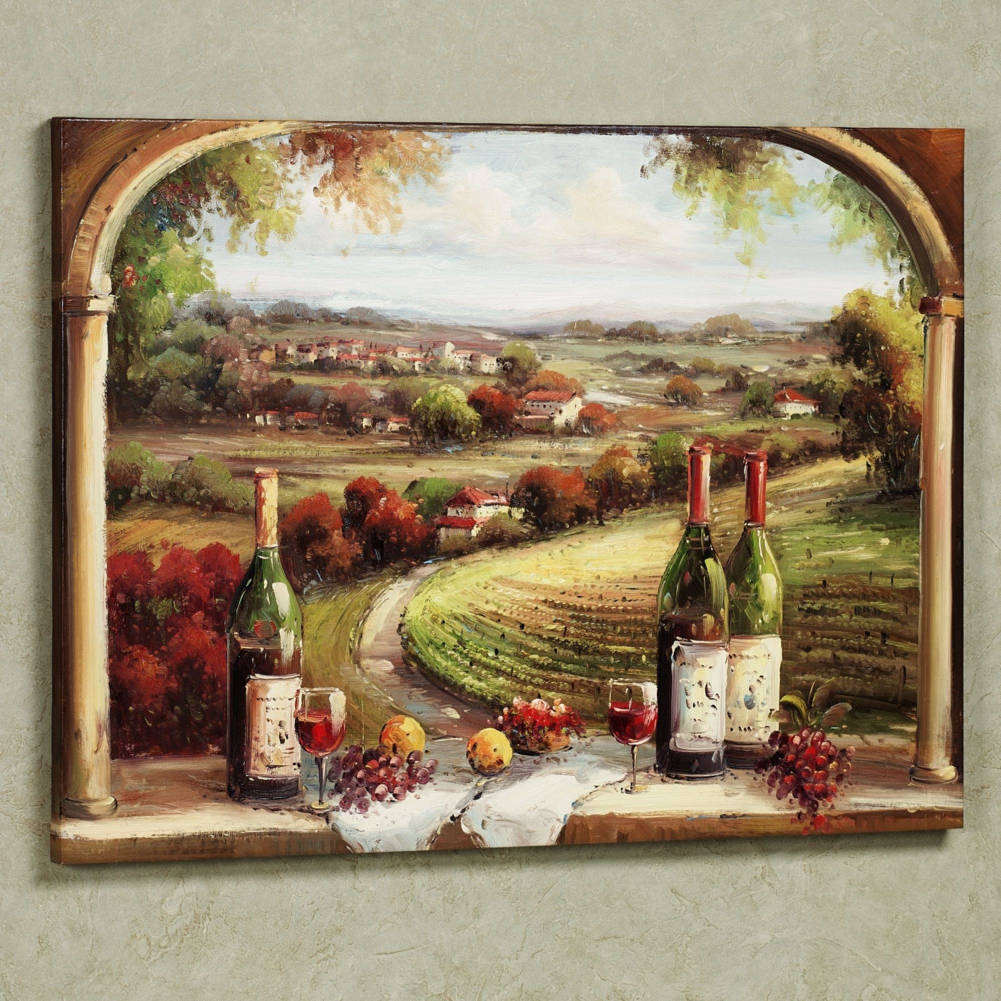 Fabulous Country And Wine Bottles Portray As Vintage Kitchen Wall Intended For Traditional Wall Art (Photo 11 of 20)