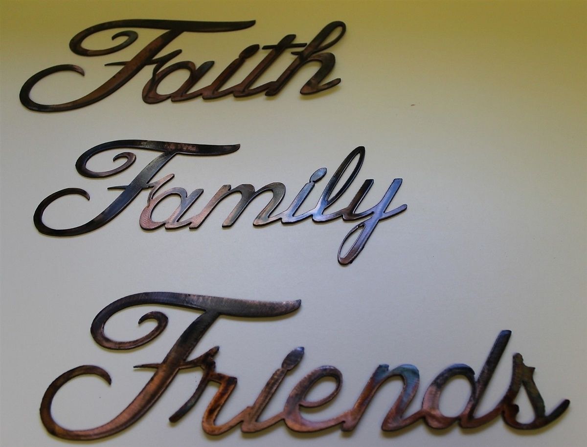 Faith, Family, Friends" Metal Art Words With Family Metal Wall Art (View 10 of 20)