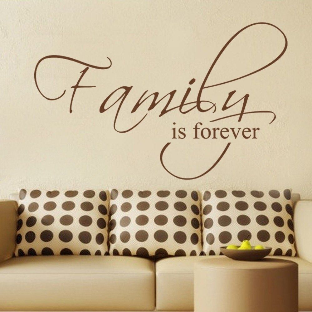 Family Is Forever Housewares Family Wall Decal Quote Vinyl Text Regarding Wall Sticker Art (View 11 of 20)