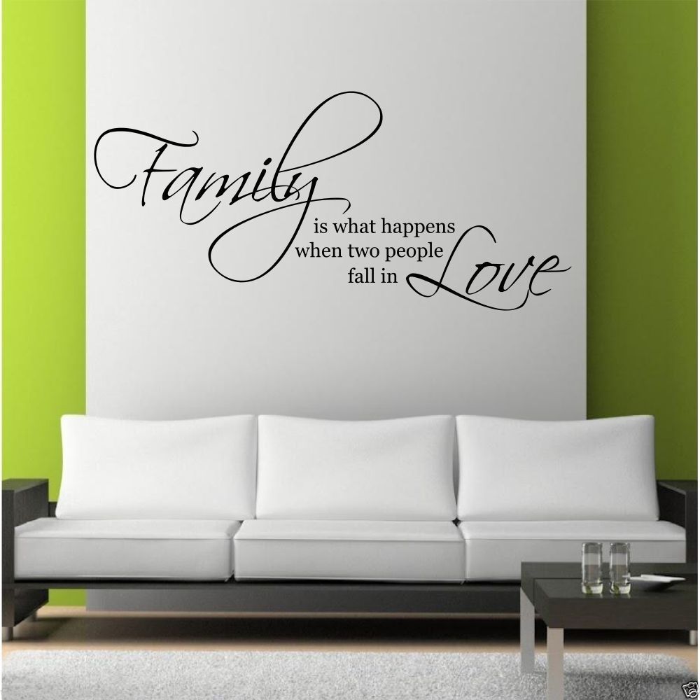 Family Love Wall Art Sticker Quote Living Room Decal Mural Stencil Within Wall Art Stickers (Photo 11 of 20)