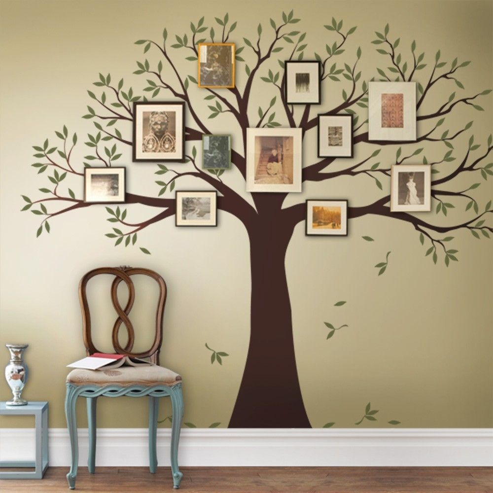 Family Tree Decal – Two Colors – Wall Decals – Scheme A In Family Tree Wall Art (Photo 1 of 20)