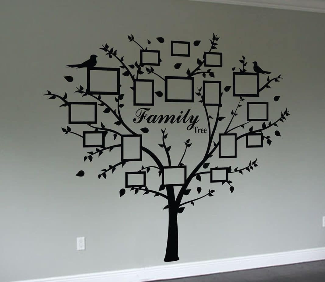 Family Tree Quote And Decal Frames | Wall Art Decal Sticker Regarding Family Tree Wall Art (View 2 of 20)