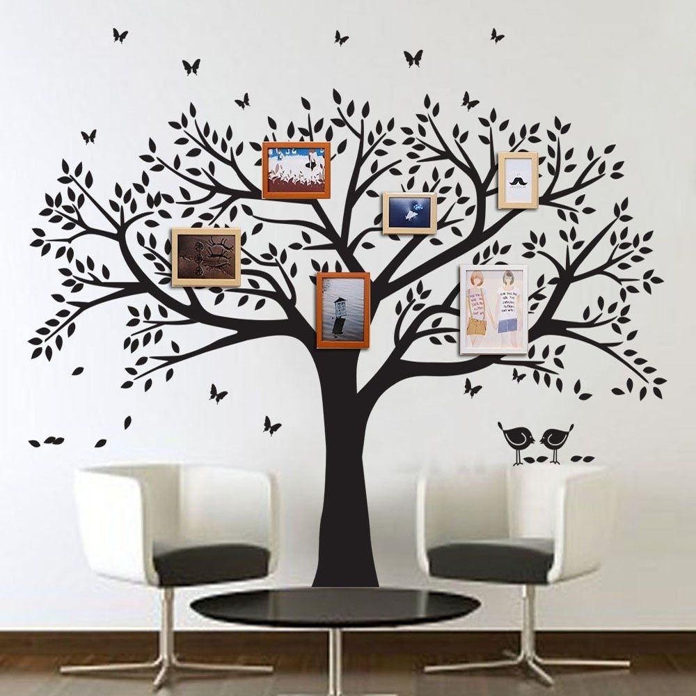 Family Tree Wall Decal Butterflies And Birds Wall Decal Vinyl Wall With Regard To Family Tree Wall Art (Photo 17 of 20)