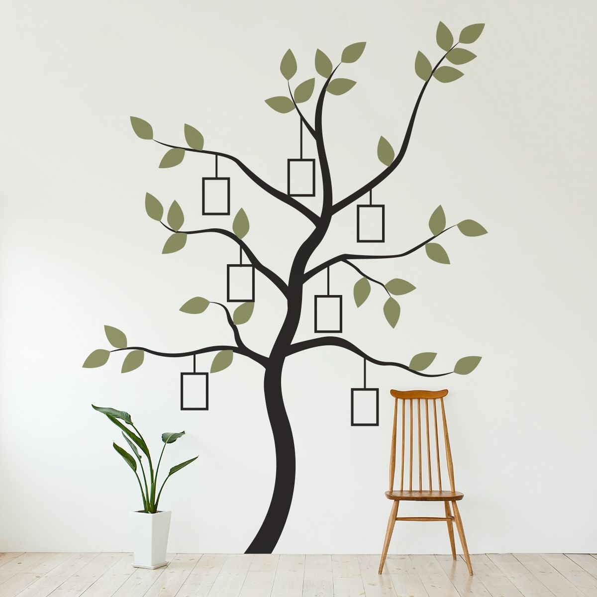 Family Tree Wall Decal With Faux Frames Regarding Family Tree Wall Art (Photo 15 of 20)