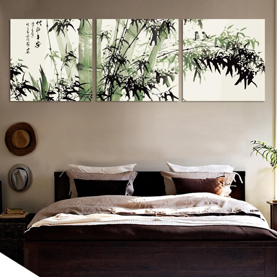 Fashion Large Canvas Art Cheap Modern Abstract Bamboo Canvas Wall With Regard To Bamboo Wall Art (Photo 2 of 20)