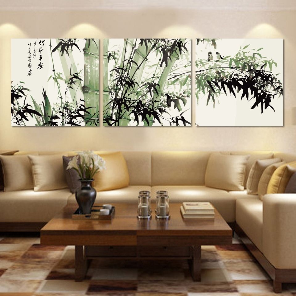 Fashion Large Canvas Art Cheap Modern Abstract Bamboo Canvas Wall Within Large Canvas Wall Art (View 10 of 20)