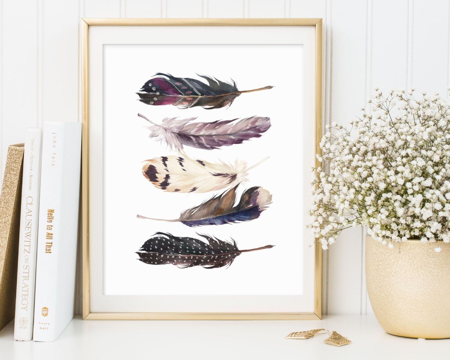 Feathers Wall Art, Feathers Printable, Feathers Print, Feathers Within Feather Wall Art (View 3 of 20)