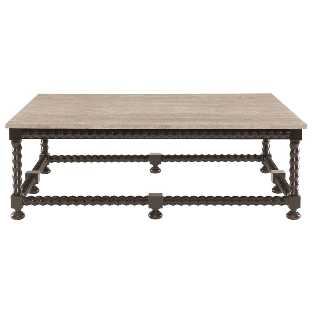Fiori French Country Barley Twist Ebony Coffee Table | Kathy Kuo Home Intended For Barley Twist Coffee Tables (View 1 of 30)