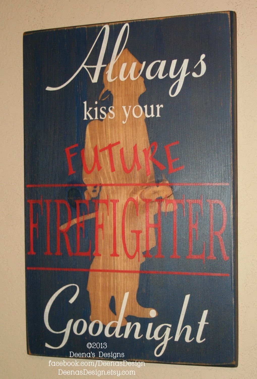 Firefighter Nursery, Firefighter Wall Art, Custom Wood Sign With Regard To Firefighter Wall Art (View 18 of 20)