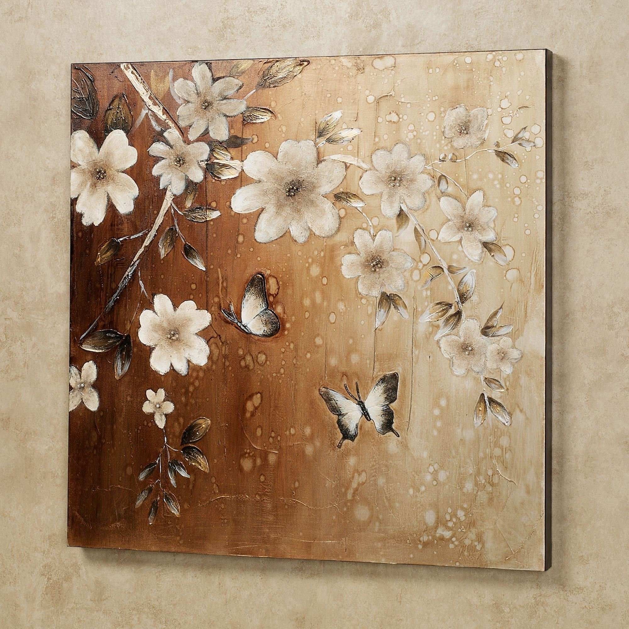 Floral Wall Art Awesome Midday Sun Butterfly Floral Canvas Wall Art Intended For Floral Canvas Wall Art (View 5 of 20)
