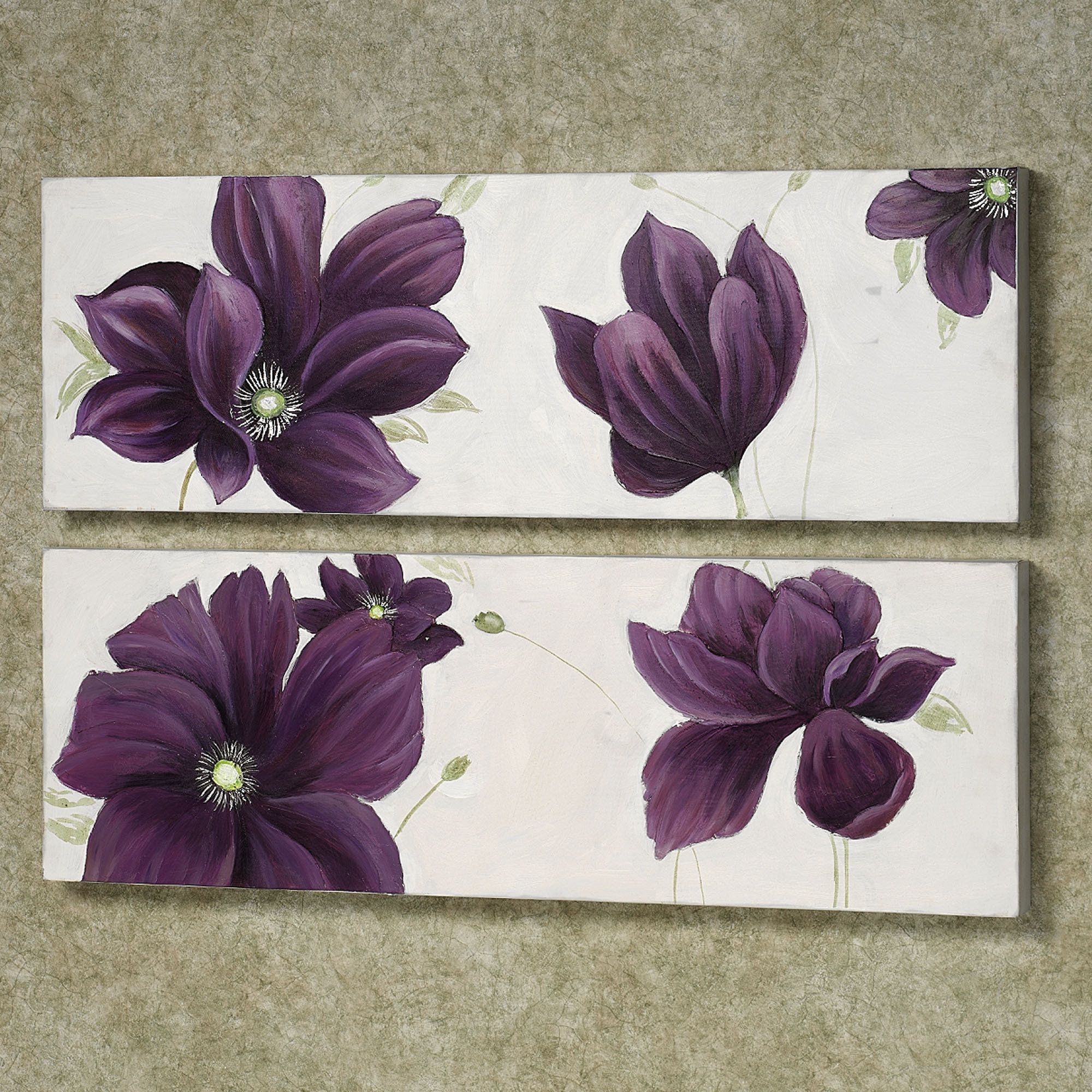 Floral Whispers Canvas Wall Art Set | Ideas For My New Home In Purple Wall Art Canvas (View 14 of 20)