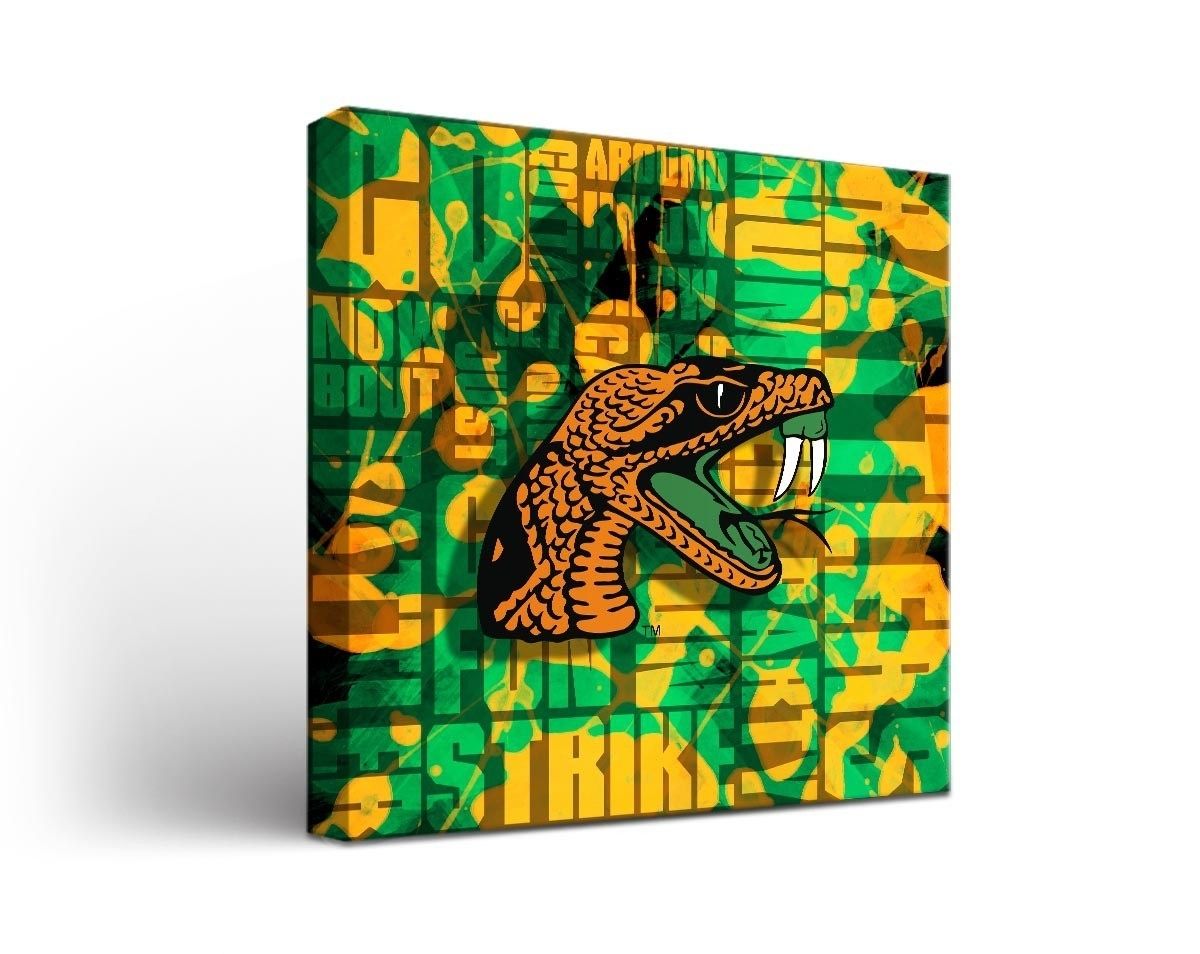 Florida Am Rattlers Fight Song Canvas Wall Art, Florida Wall Art Pertaining To Florida Wall Art (View 16 of 20)