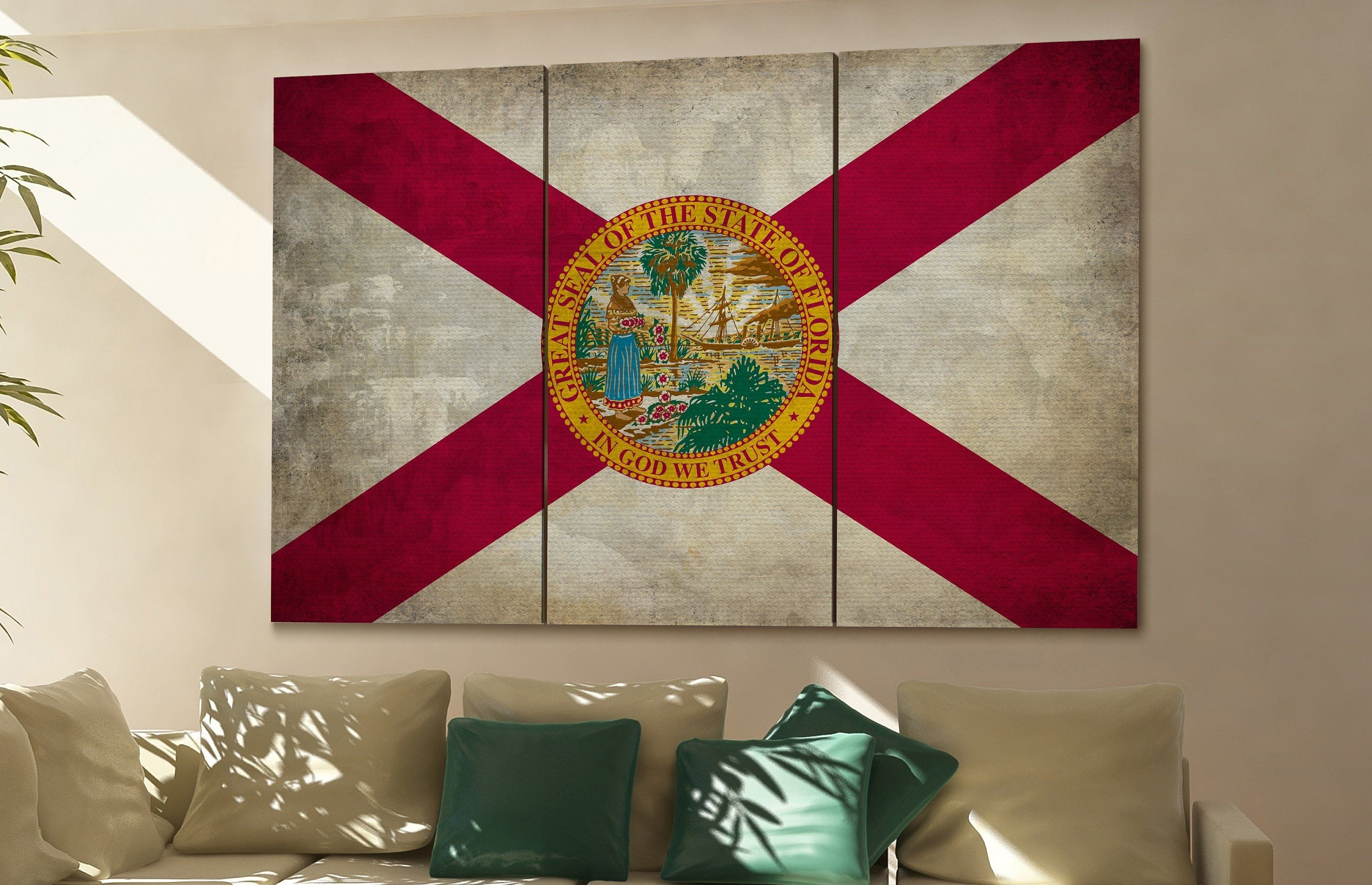 Florida State Flag Florida Flag State Of Florida Florida Wall Decor Inside Florida Wall Art (View 18 of 20)