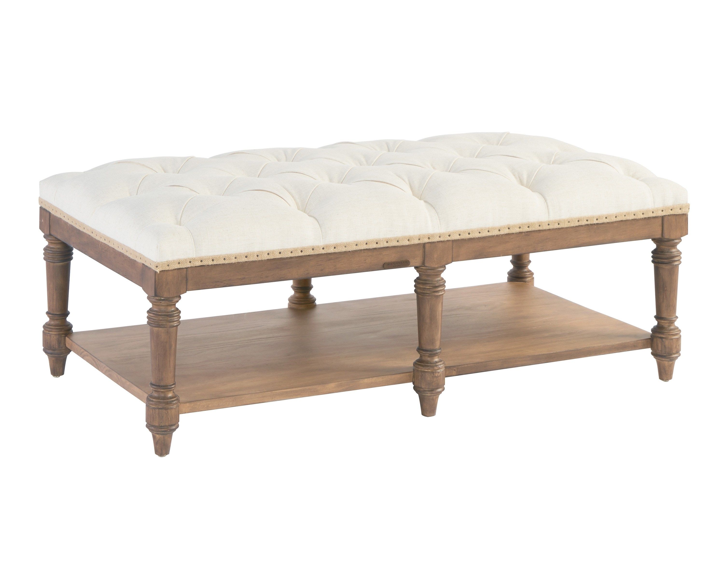 Foundation Ottoman Coffee Table – Magnolia Home Inside Button Tufted Coffee Tables (View 23 of 30)