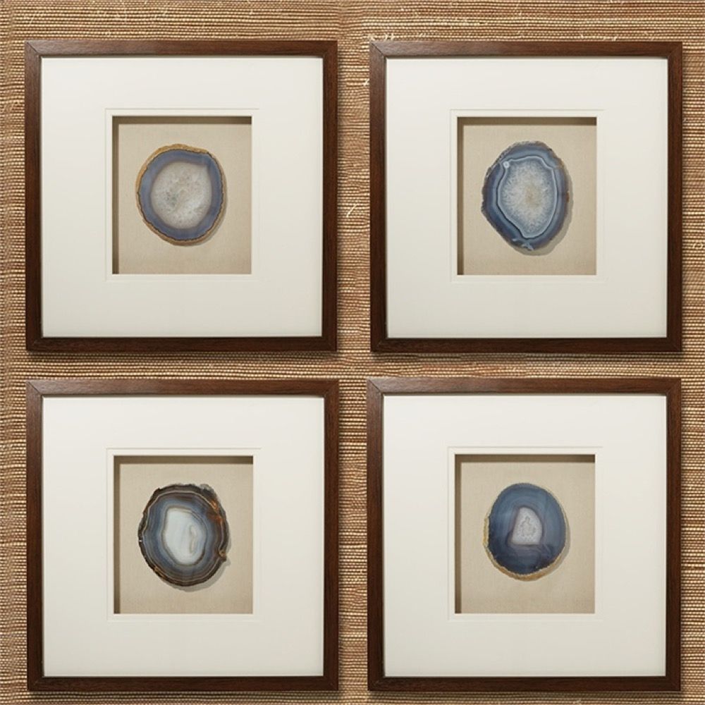 Genuine Geode And Agate Wall Art Set Of 4tozai Home – Seven Colonial For Agate Wall Art (Photo 7 of 20)