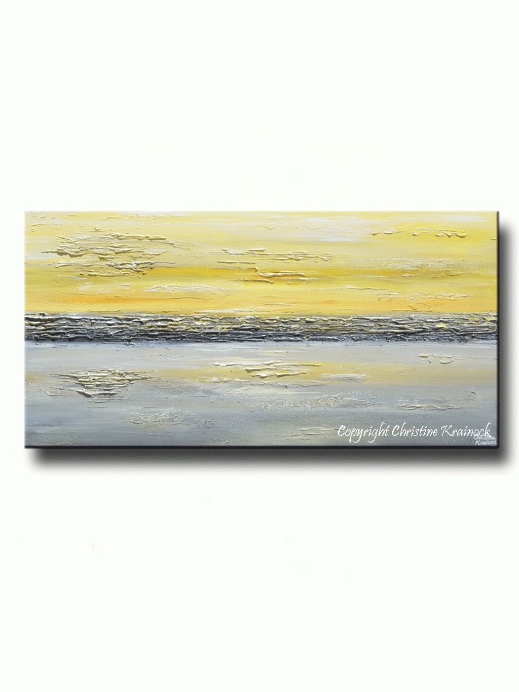 Giclee Print Art Abstract Painting Yellow Grey Wall Art Coastal With Regard To Yellow And Gray Wall Art (View 5 of 20)