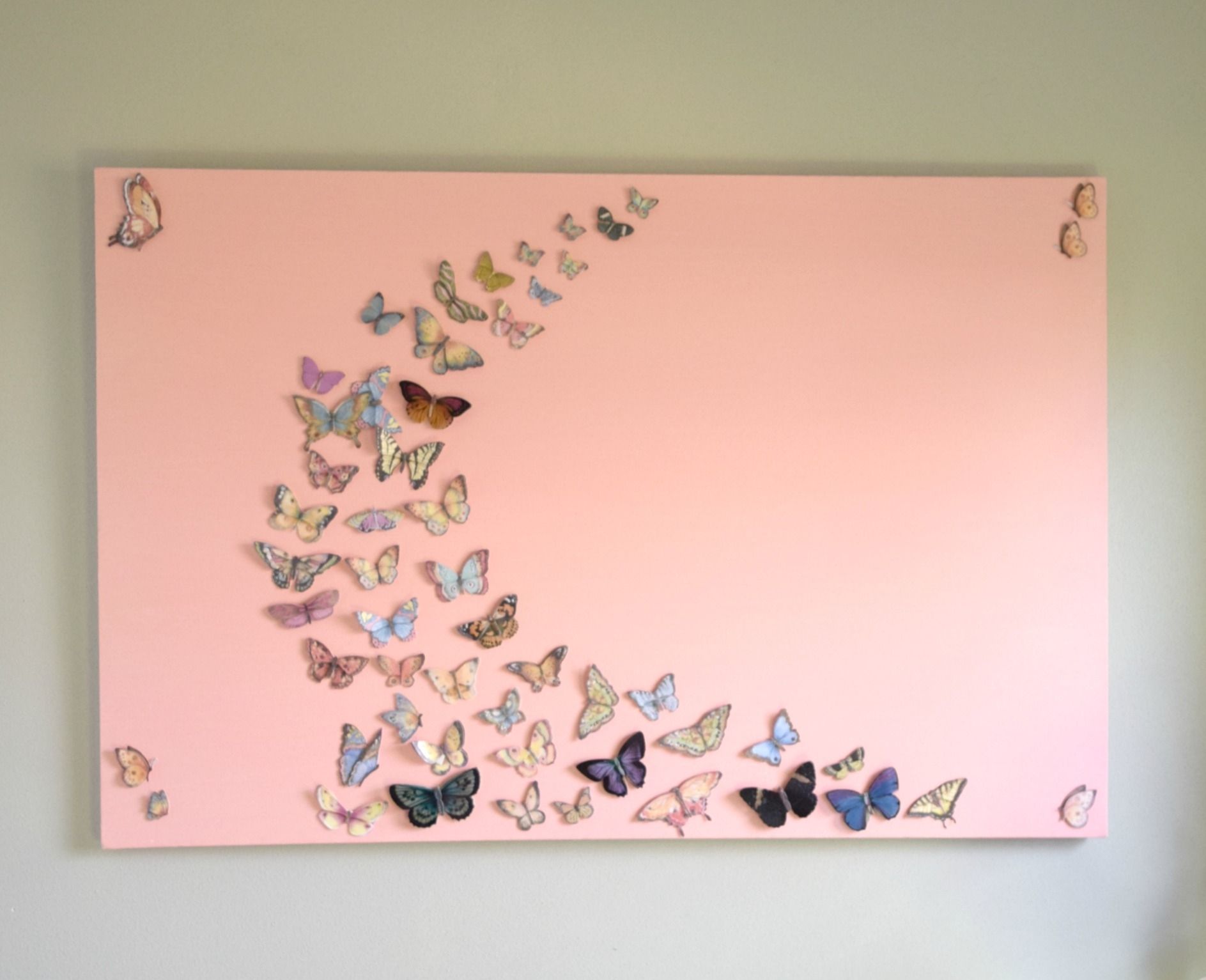 Girl Bedroom Wall Art, A Butterfly And Canvas Craft • Our House Now Within Butterfly Wall Art (Photo 20 of 20)