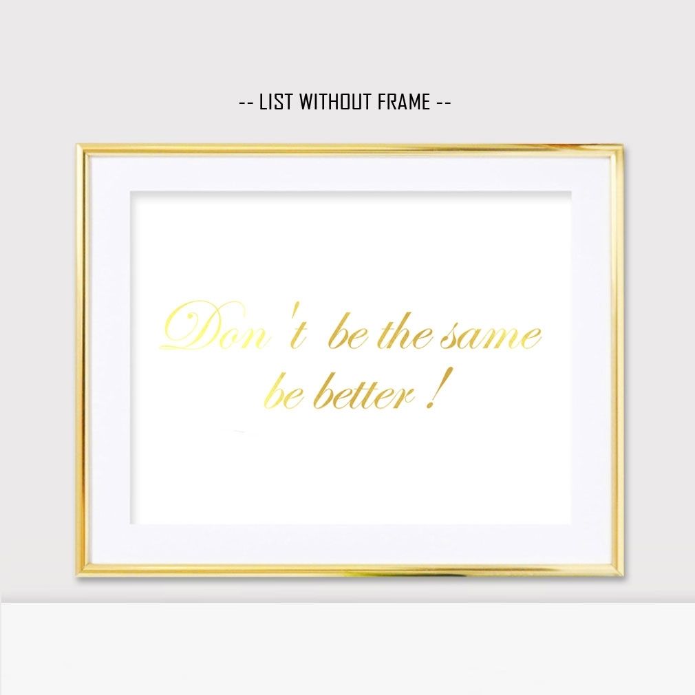 Gold Foil Inkjet Print Inspiration Quotes Painting Nursery Gold Foil With Gold Foil Wall Art (View 9 of 20)
