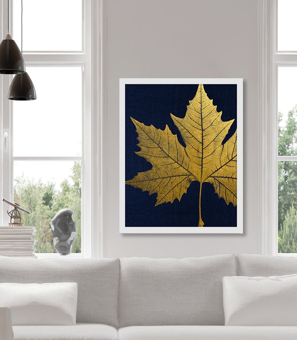 Gold Leaf Wall Decor New Gold Leaf Art Print Sycamore Leaf Faux Gold With Regard To Gold Foil Wall Art (View 11 of 20)