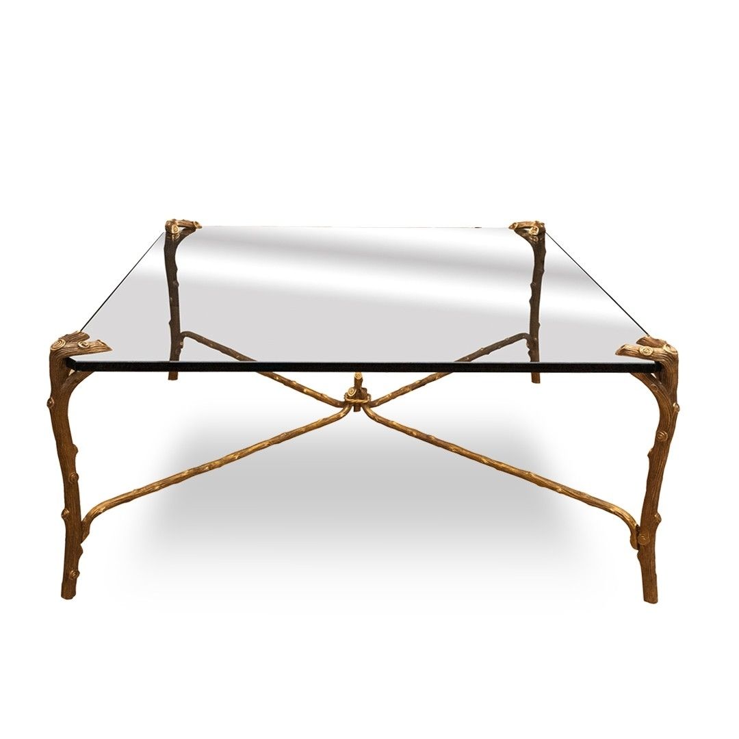 Gold Plated Faux Bois Coffee Table | Ernest Guerin Decor Nyc Store Throughout Faux Bois Coffee Tables (View 6 of 30)