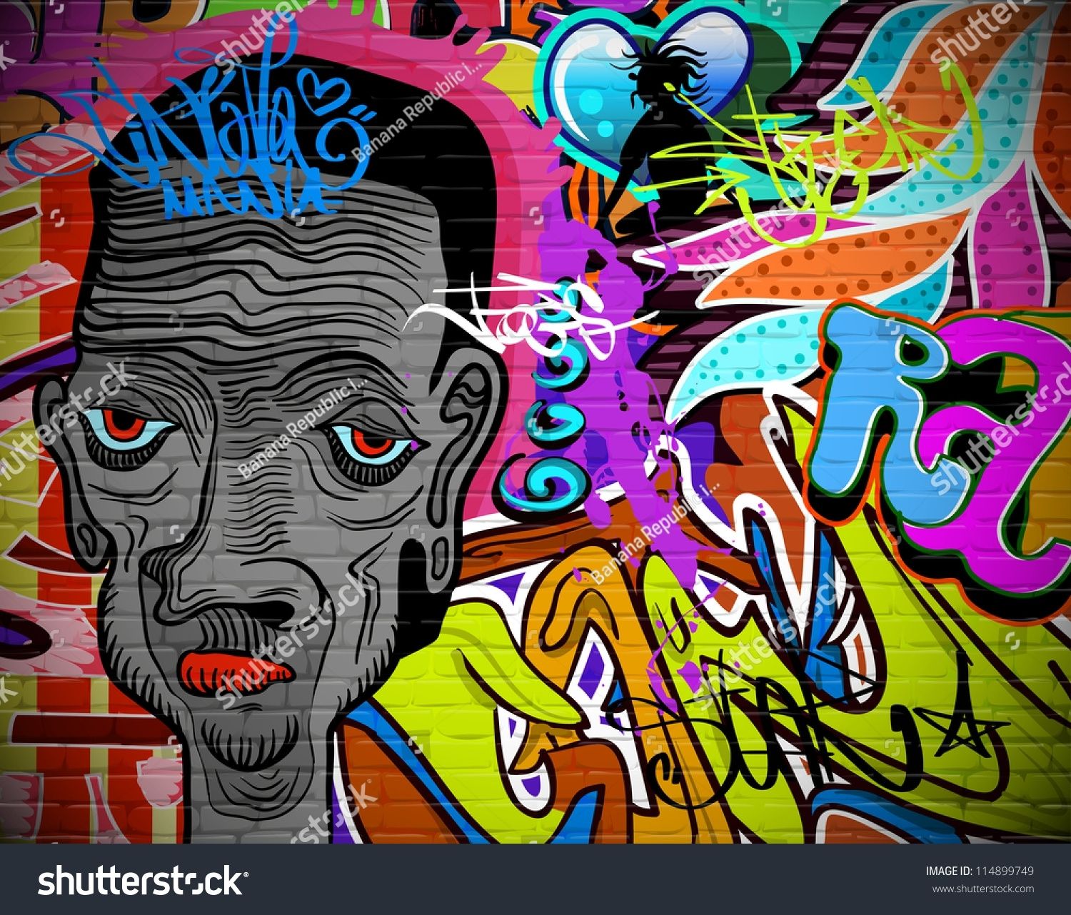 Graffiti Wall Urban Art Background Grunge Stock Vector (royalty Free With Regard To Hip Hop Wall Art (Photo 15 of 20)