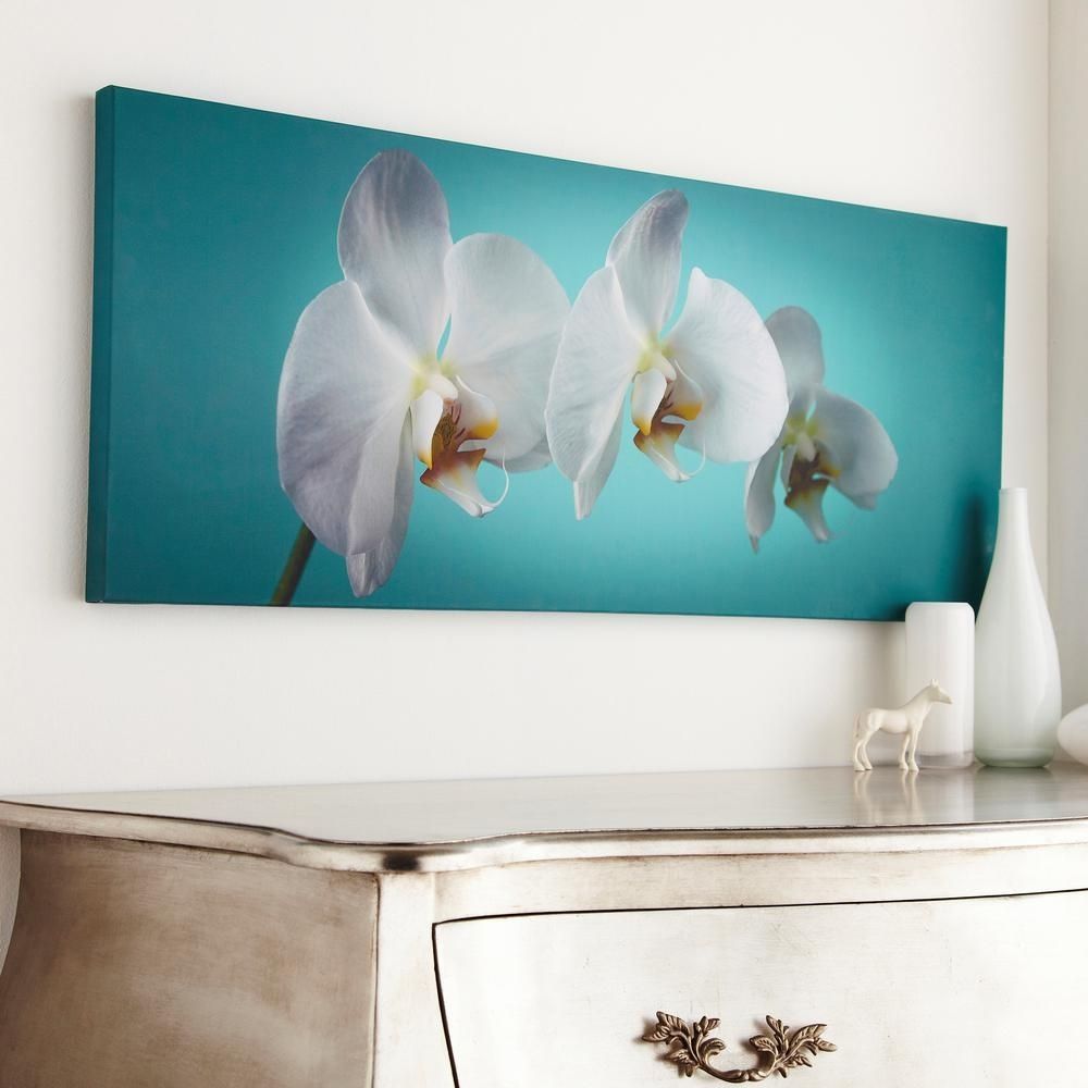 Graham & Brown 39 In. X 16 In. "teal Orchid"graham And Brown Inside Teal And Brown Wall Art (Photo 6 of 20)