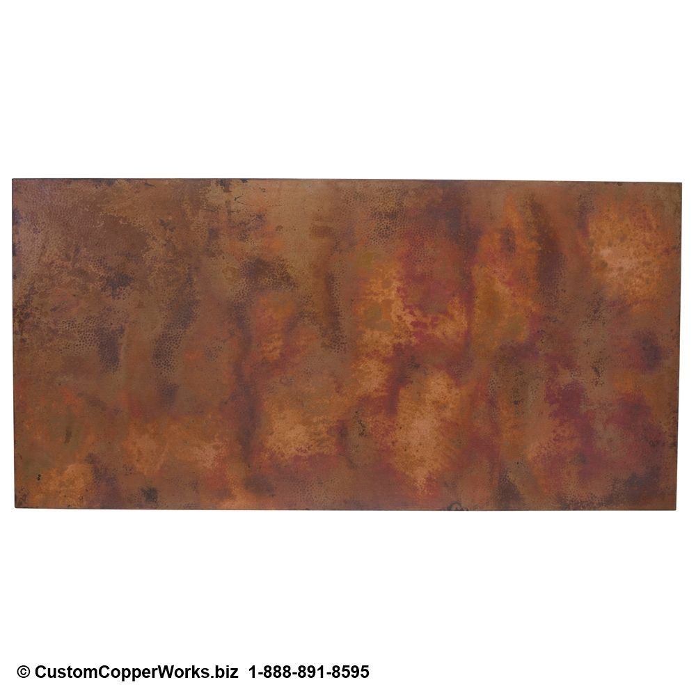 Hammered Copper Top Dining Table / Copper Console Table / Copper Throughout Spanish Coffee Tables (View 13 of 30)