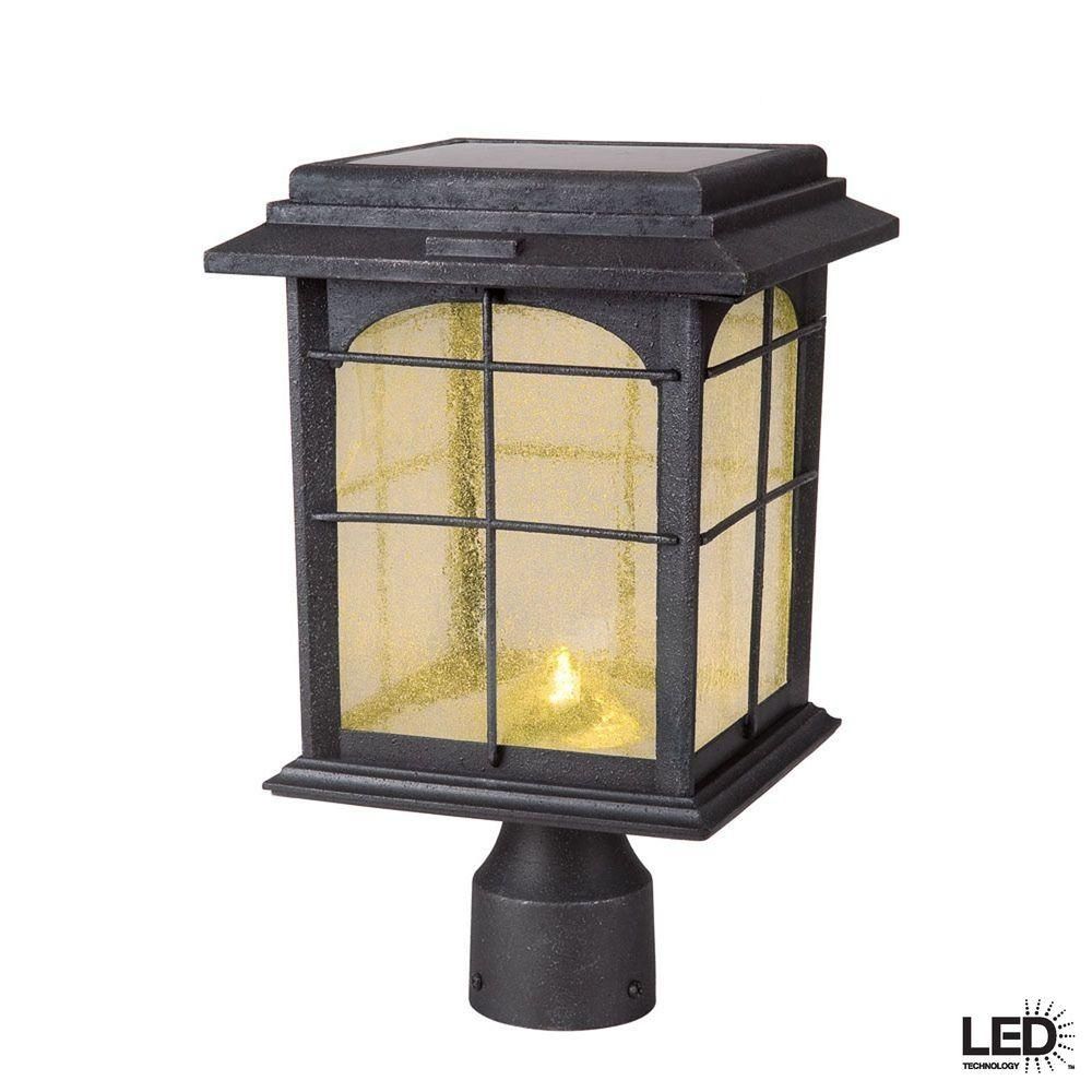 Hampton Bay – Post Lighting – Outdoor Lighting – The Home Depot Throughout Outdoor Standing Lanterns (View 19 of 20)