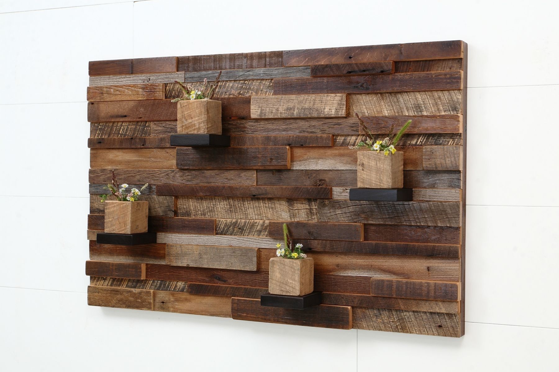 Hand Crafted Reclaimed Wood Wall Art Made Of Old Barnwood. Intended For Wooden Wall Art (Photo 4 of 20)