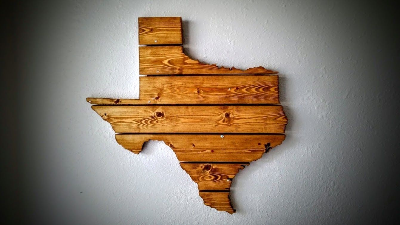 Hand Crafted Texas Wooden State Map Wall Artcompass Woodworking Intended For Texas Wall Art (View 12 of 20)