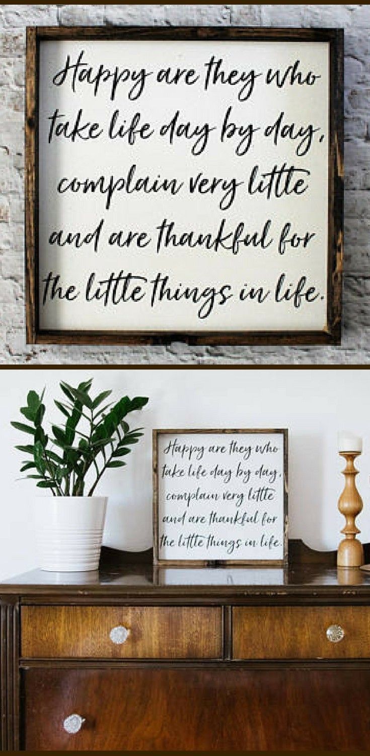 Happy Are They Who Take Life Dayday Wood Sign | Farmhouse Style Intended For Wood Wall Art Quotes (View 7 of 20)