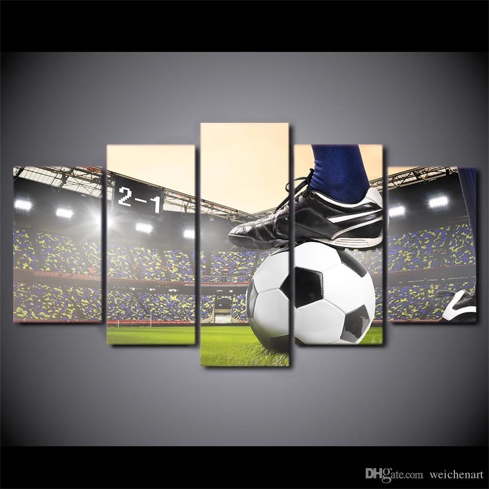 Hd Printed Canvas Art Soccer Match Painting Football Course Wall With Soccer Wall Art (Photo 3 of 20)