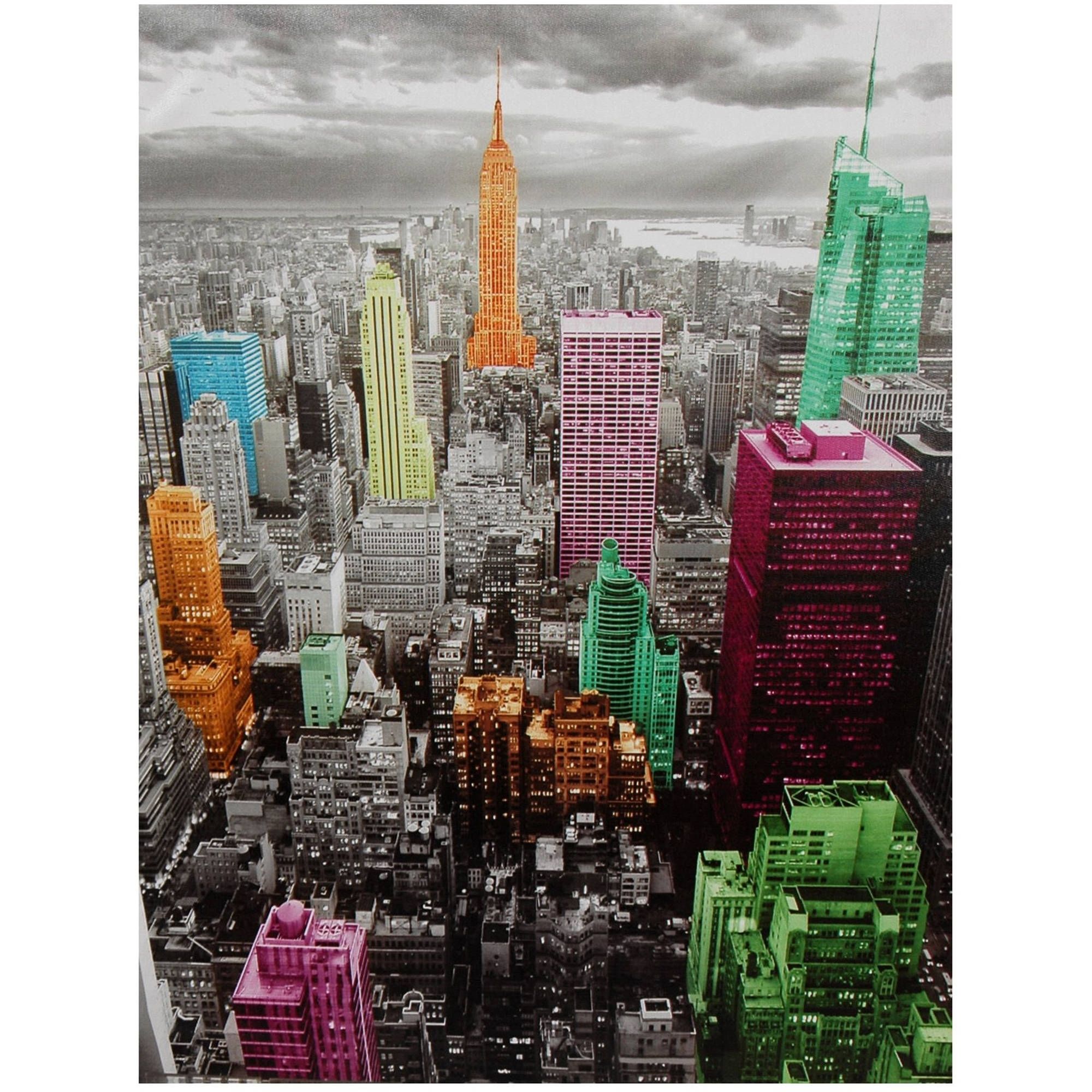 High Lights Of New York Skyline Canvas Wall Art – Walmart Pertaining To Nyc Wall Art (View 3 of 20)