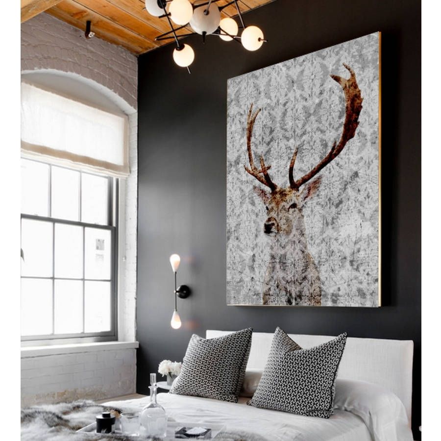 Highlands Stag Canvas Artpalm Valley | Notonthehighstreet Within Deer Canvas Wall Art (Photo 1 of 20)