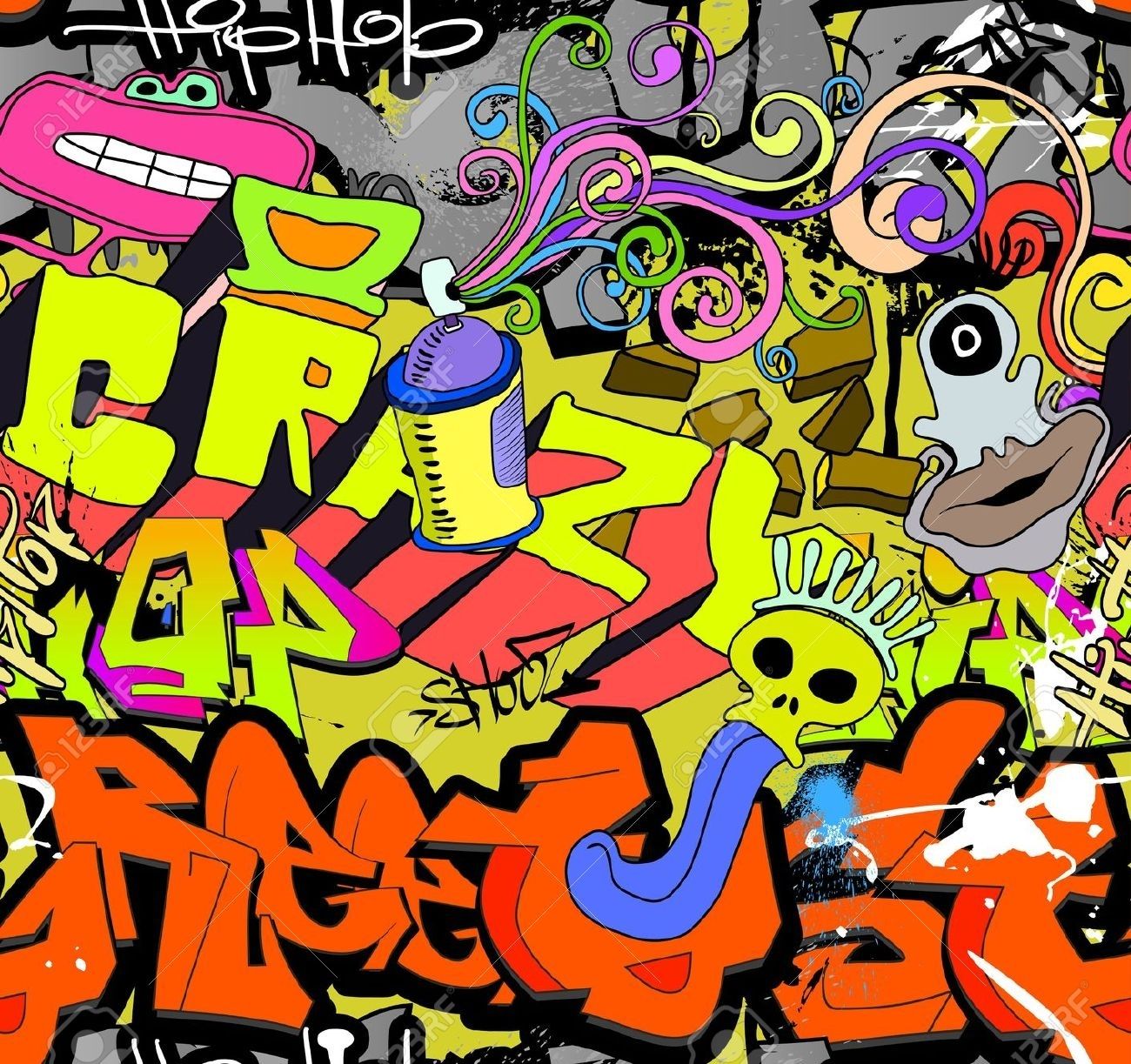 Hip Hop Wall Spray Drawing Graffiti Wall Art Background, Hip Hop Within Hip Hop Wall Art (View 4 of 20)