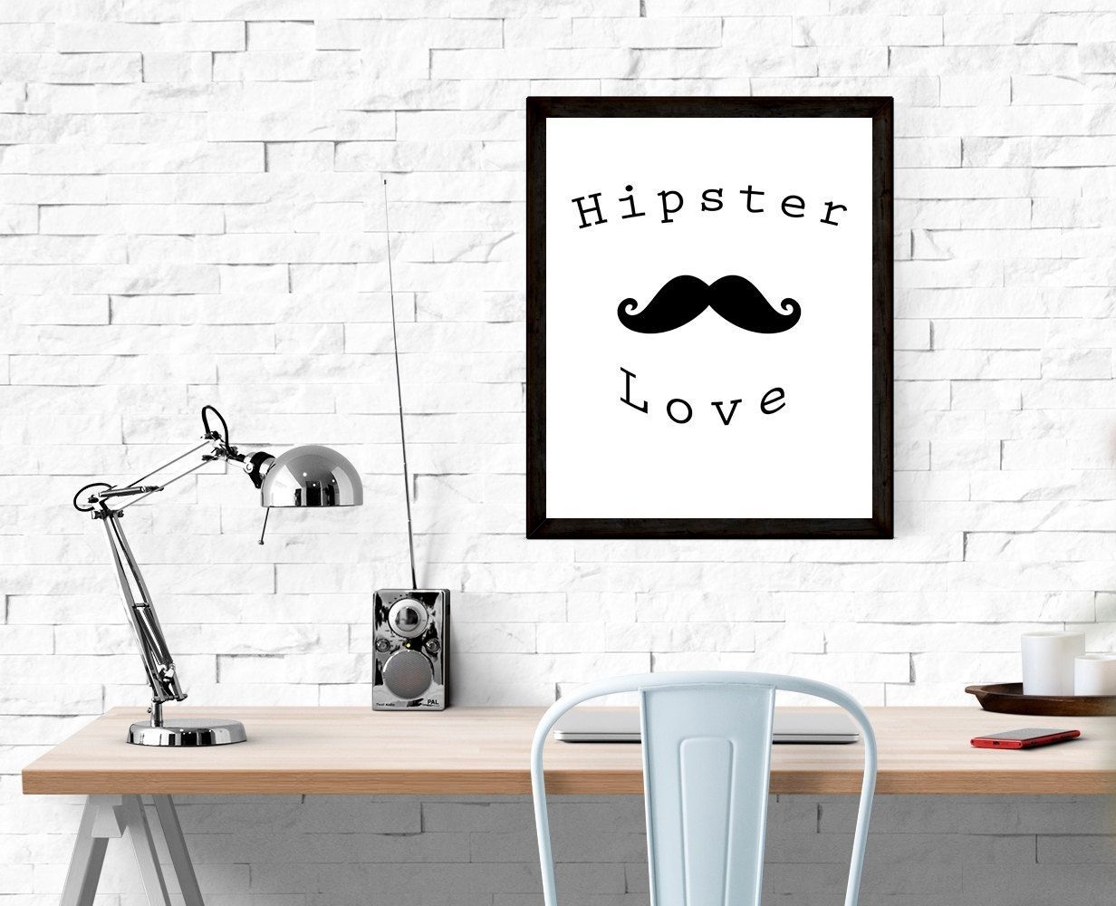 Hipster Love  Printable, Instant Download, Wall Art, Typography Inside Word Art For Walls (Photo 16 of 20)