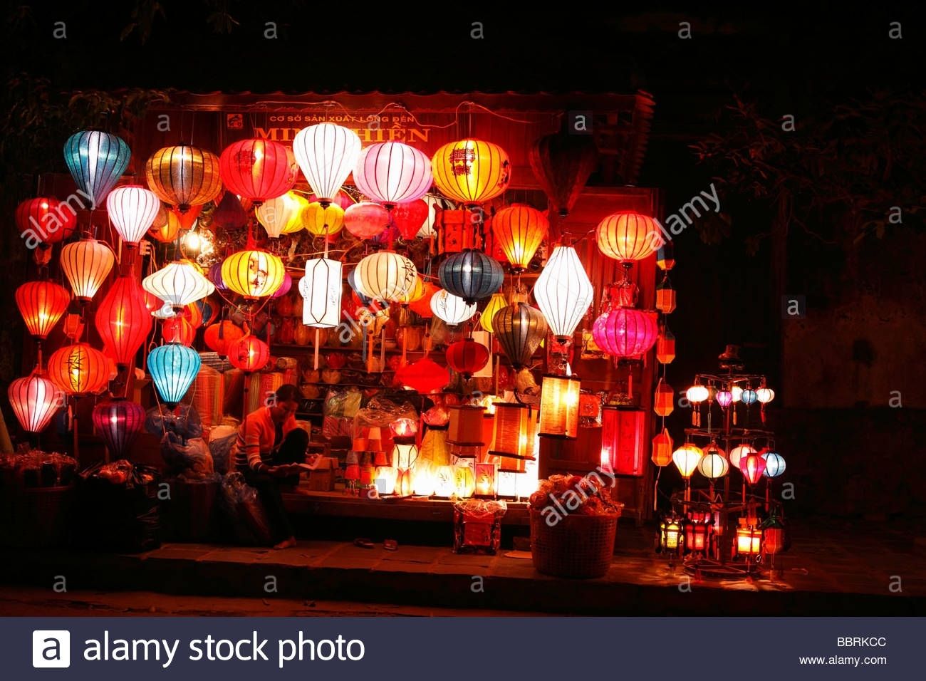 Hoi An" Lantern Stall [lit Up] At Night, Vietnam Stock Photo Regarding Outdoor Vietnamese Lanterns (View 10 of 20)