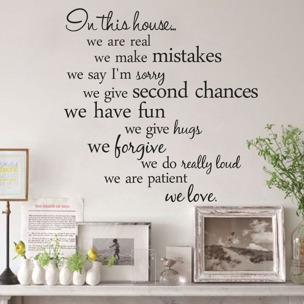 Home Decor Living Room Diy Black Wall Art Decals Removable House Inside Quote Wall Art (Photo 13 of 20)