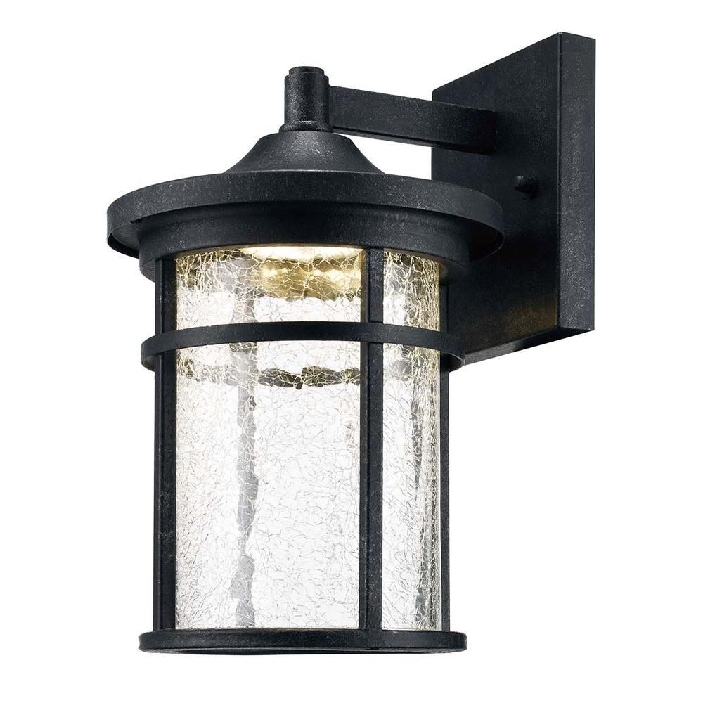 Home Decorators Collection Aged Iron Outdoor Led Wall Lantern With For Home Depot Outdoor Lanterns (Photo 1 of 20)