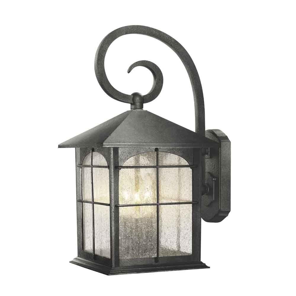 Home Decorators Collection Brimfield 3 Light Aged Iron Outdoor Wall Inside Large Outdoor Electric Lanterns (View 6 of 20)