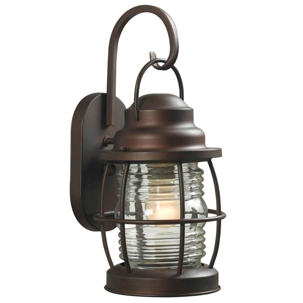 Home Decorators Collection Harbor 1 Light Copper Outdoor Small Wall Intended For Home Depot Outdoor Lanterns (View 16 of 20)