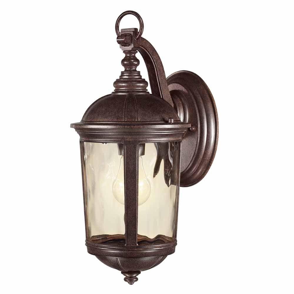Home Decorators Collection Leeds Mystic Bronze Outdoor Wall Lantern Within Home Depot Outdoor Lanterns (View 18 of 20)