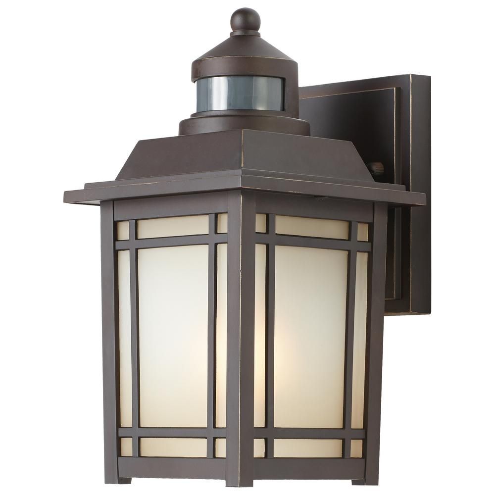 Home Decorators Collection Port Oxford 1 Light Oil Rubbed Chestnut Within Outdoor Motion Lanterns (Photo 1 of 20)