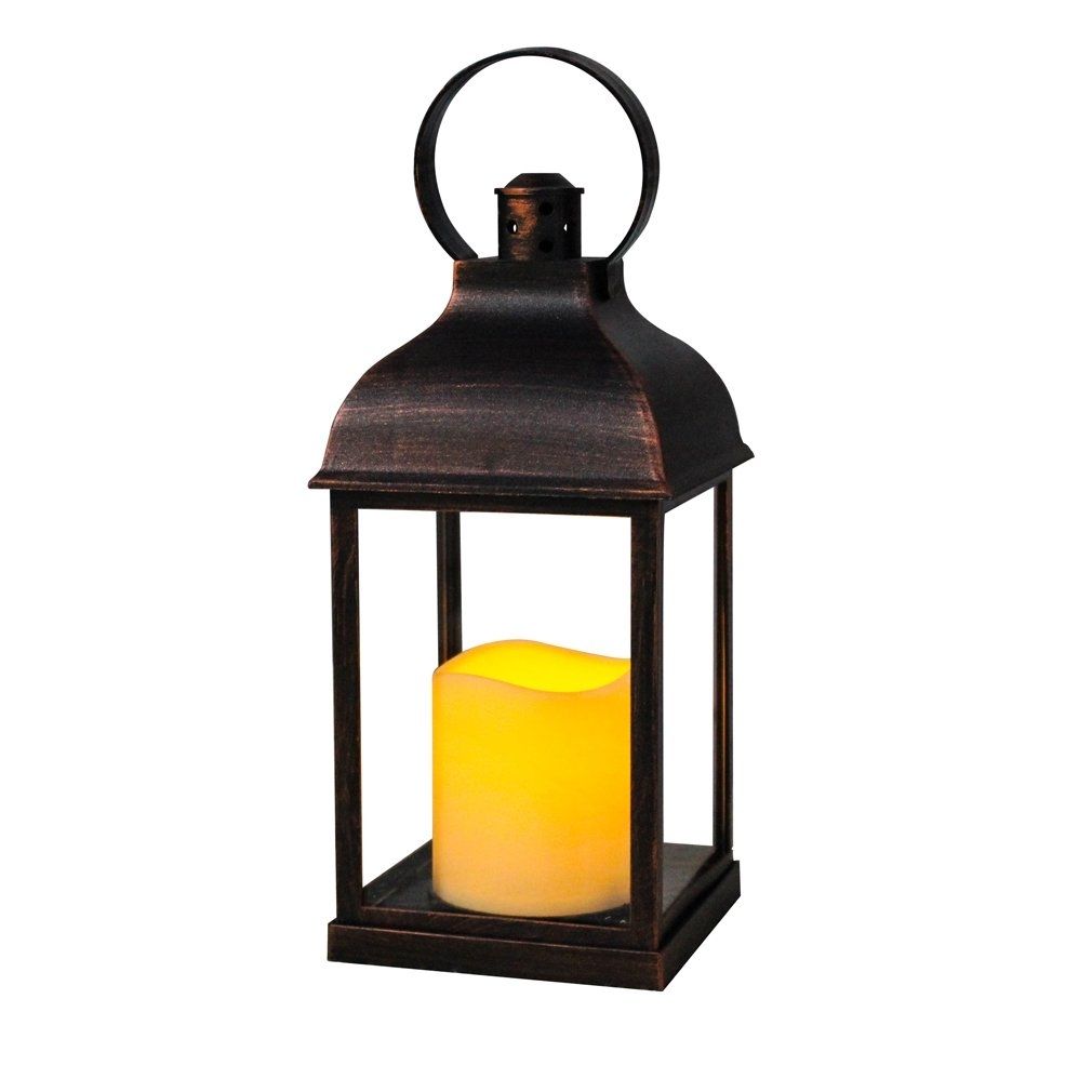 Home Reflections Indoor Outdoor Flameless Candle Lantern With Timer Regarding Outdoor Timer Lanterns (View 6 of 20)