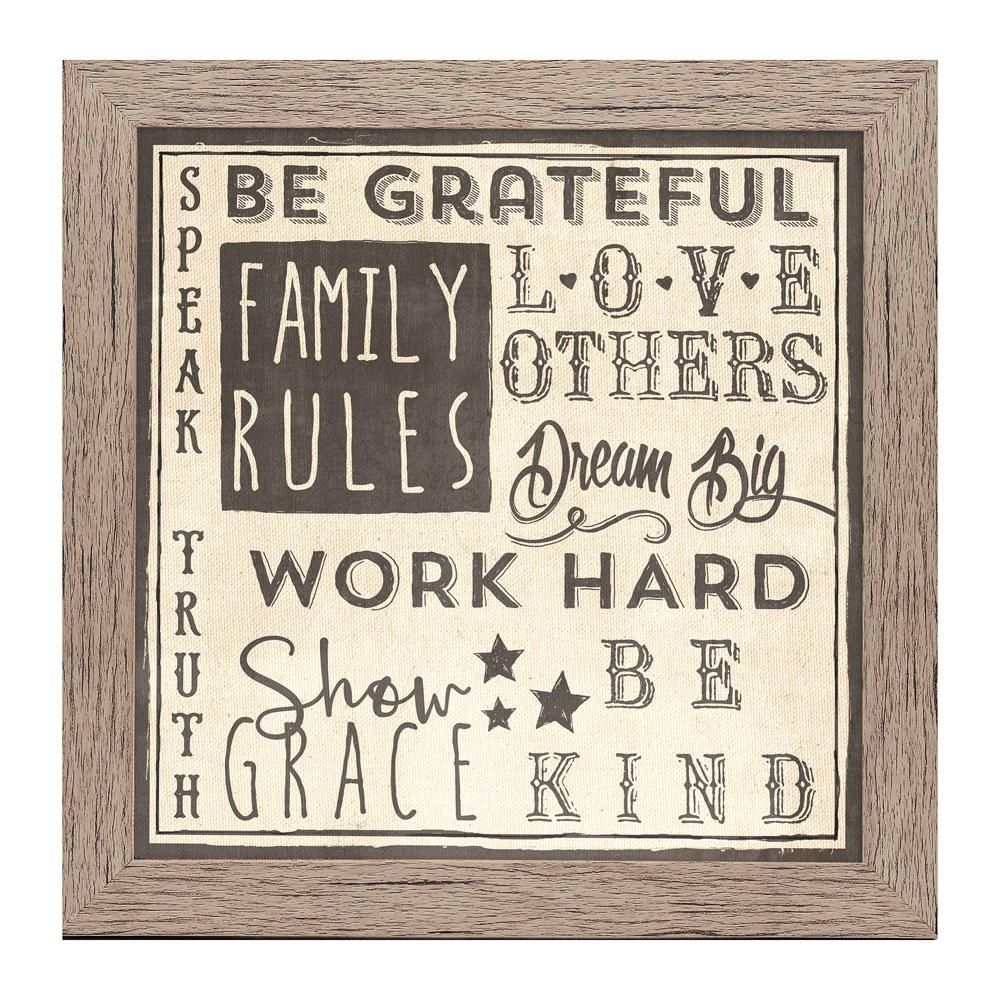 Homespun Faith Collection "family Rules"carpentree Framed Regarding Family Rules Wall Art (View 14 of 20)