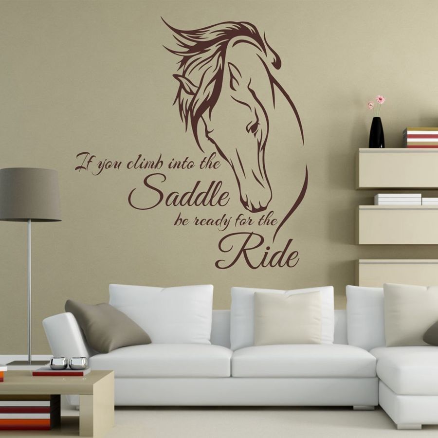 Horse Riding Wall Decal Quote Vinyl Art If You Climb Into The Saddle Intended For Horses Wall Art (View 7 of 20)