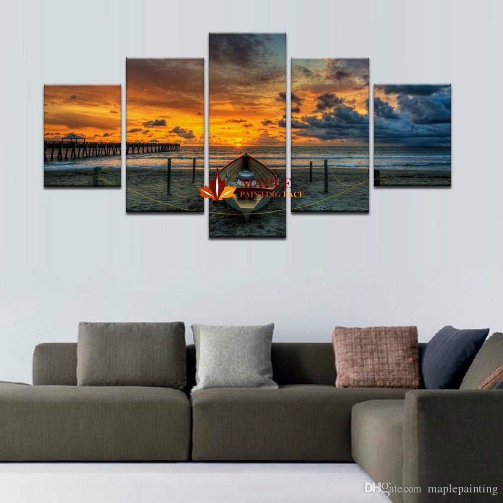 Hot Sell Unframed Large Hd Seaview With Shiptop Rated Canvas Print Inside Living Room Wall Art (Photo 18 of 20)
