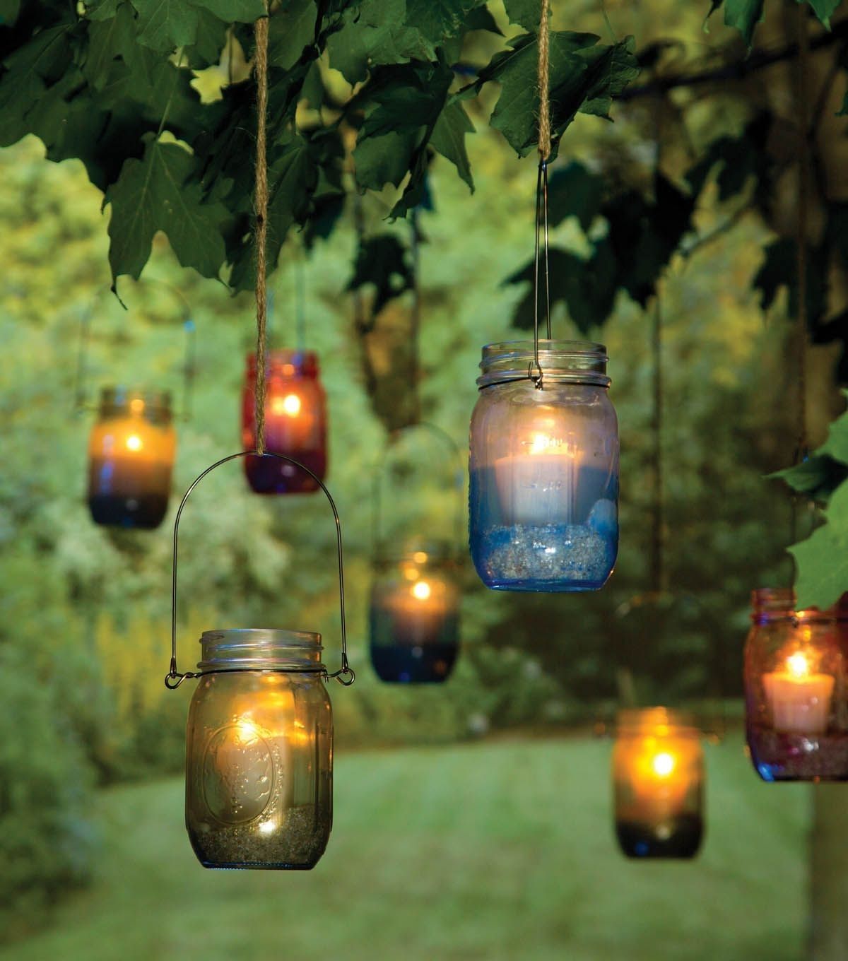 How To Make Colorful Jar Lanterns | Diy Outdoor Decor | Gardens For Joanns Outdoor Lanterns (Photo 20 of 20)