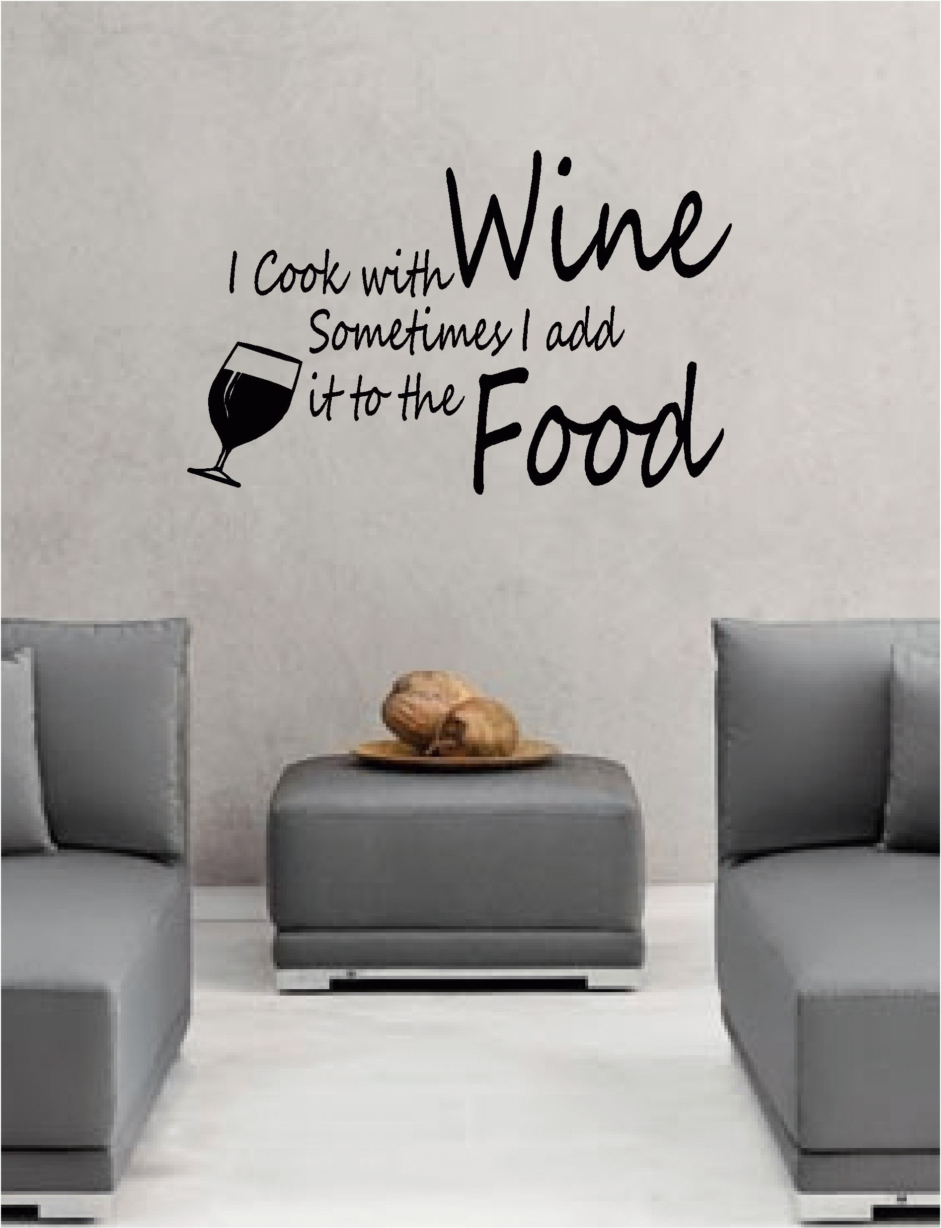 I Cook With Wine Wall Art Vinyl Lounge Kitchen Quote | Ebay Throughout Wall Art For Kitchen (View 11 of 20)